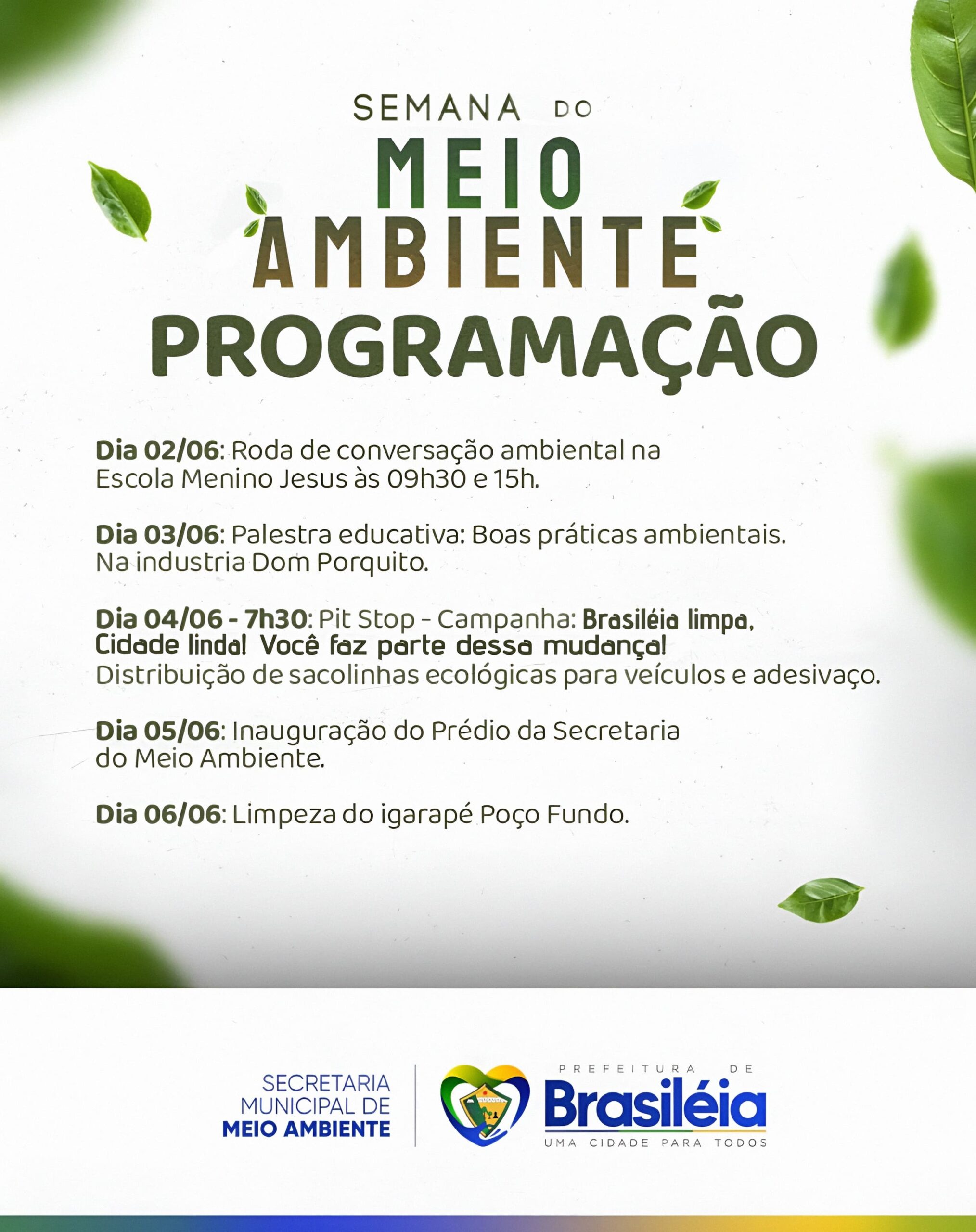 programacao-meio-ambiente-scaled Prefeitura de Brasiléia promove semana em alusão ao Meio Ambiente com tema: Cidade limpa, Brasiléia linda, você faz parte dessa mudança!